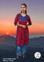Authentic Sambalpuri Handloom Naira-cut Design Women's Cotton Kurta in Blue & Maroon