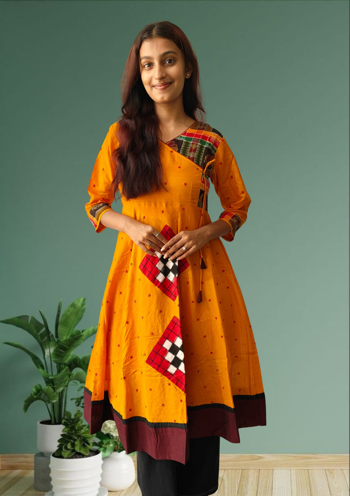 Authentic Sambalpuri Queens Design Women Kurta Yellow