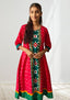Queens Design Authentic Sambalpuri Kurta– Red & Green Festive Fusion