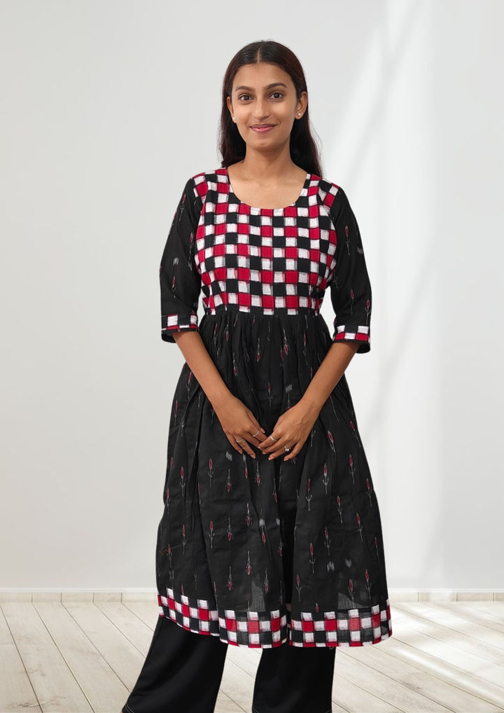 Queens Design Authentic Sambalpuri Kurta Black