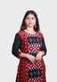 Sambalpuri Women's Kurti -   in Black and Maroon