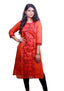 Sambalpuri Handloom Stripe-pattern Cotton Kurta in Orange