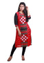 Hand-woven Sambalpuri Red Bichitrapuri Design Straight Kurta