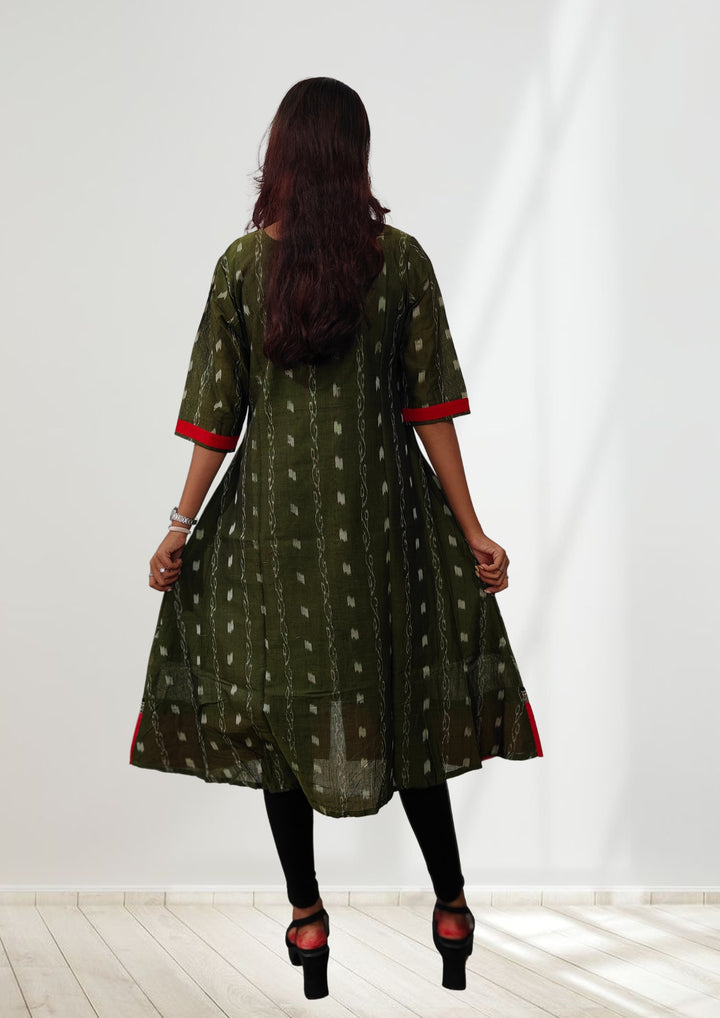 Authentic Sambalpuri Queens Design Women Kurta Mehendi