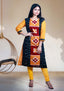 Hand-woven Sambalpuri Sapta Design Women Kurta in Yellow
