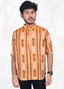 Sambalpuri Handloom Cotton Full-sleeve Short Kurta for Men in Beige